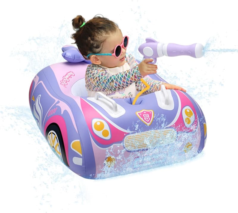 Heavy Duty Baby Pool Float - 3D Car Design for Toddlers