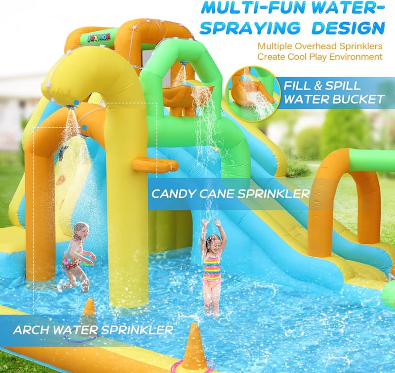 Kids' 10-in-1 Inflatable Water Slide with Air Blower
