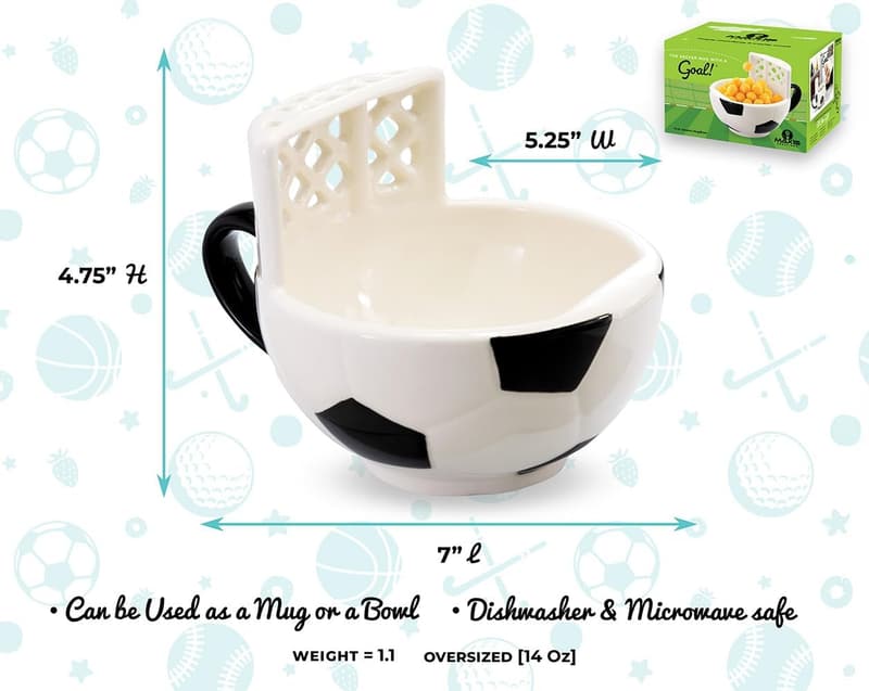Soccer Mug with Goal - Funny Gift for Sports Lovers