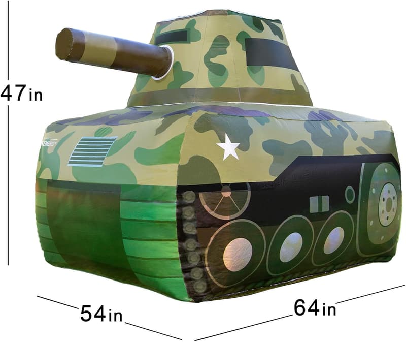 Inflatable Army Tank for Kids' Birthday Parties and Play