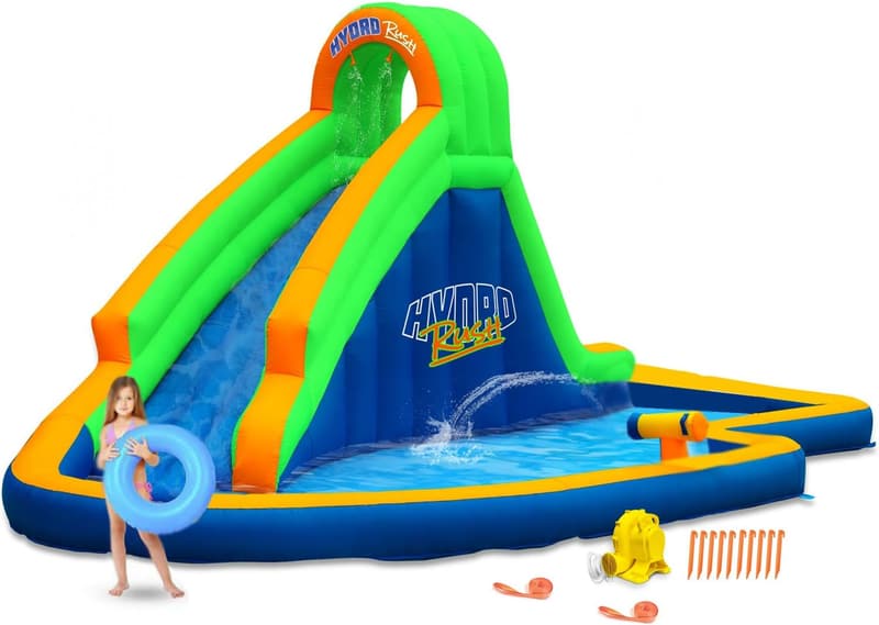 Inflatable Water Slide with Splash Area & Blower