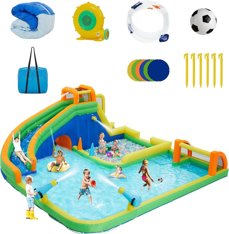 Giant Inflatable Water Slide Park with Splash Pool for Kids