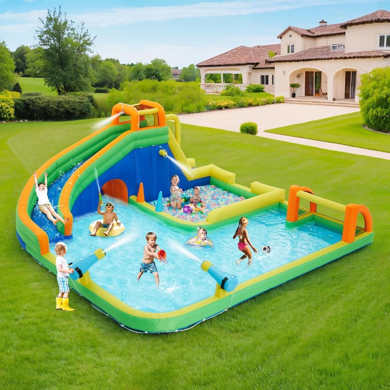 Giant Inflatable Water Slide Park with Splash Pool for Kids