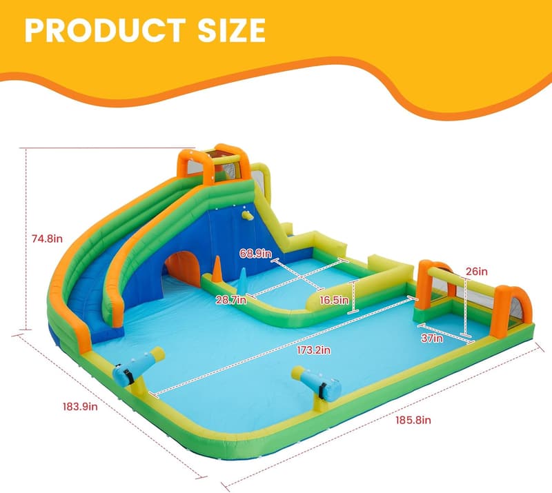 Giant Inflatable Water Slide Park with Splash Pool for Kids