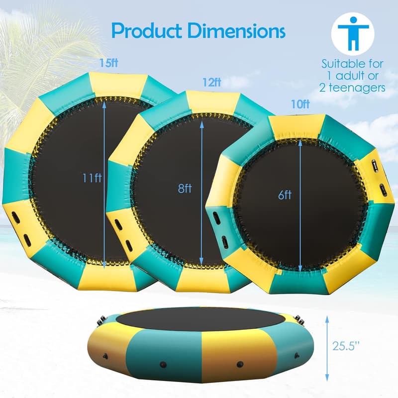 Inflatable Water Trampoline for Lake with Electric Pump
