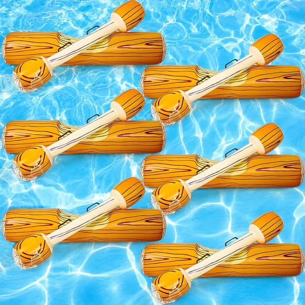 Inflatable Battle Log Rafts - 12 Pcs Pool Games for Adults & Family