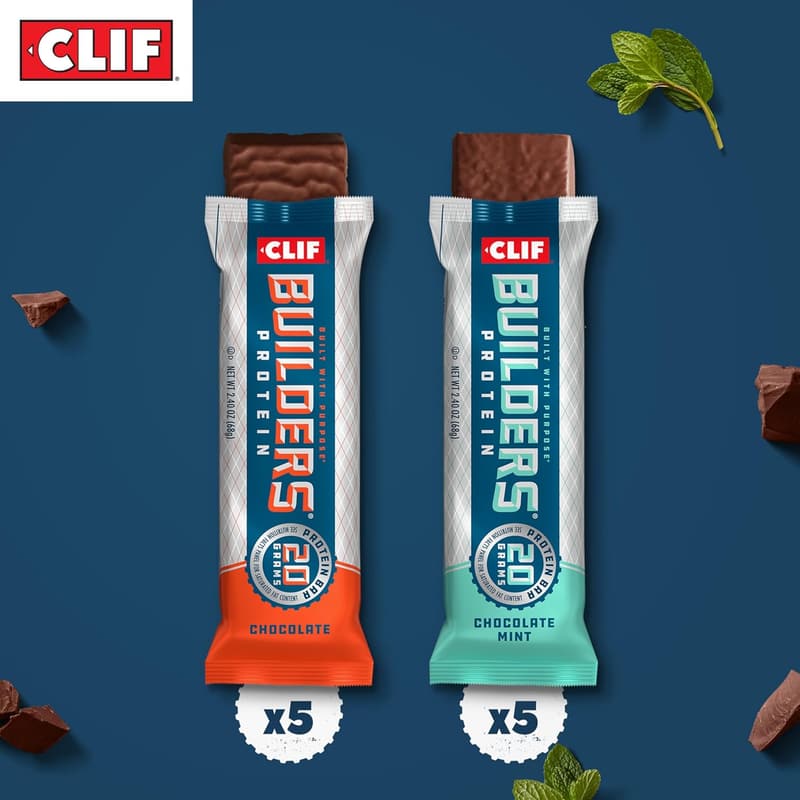 CLIF BUILDERS Protein Bars - Chocolate Mint & Flavor Variety Pack