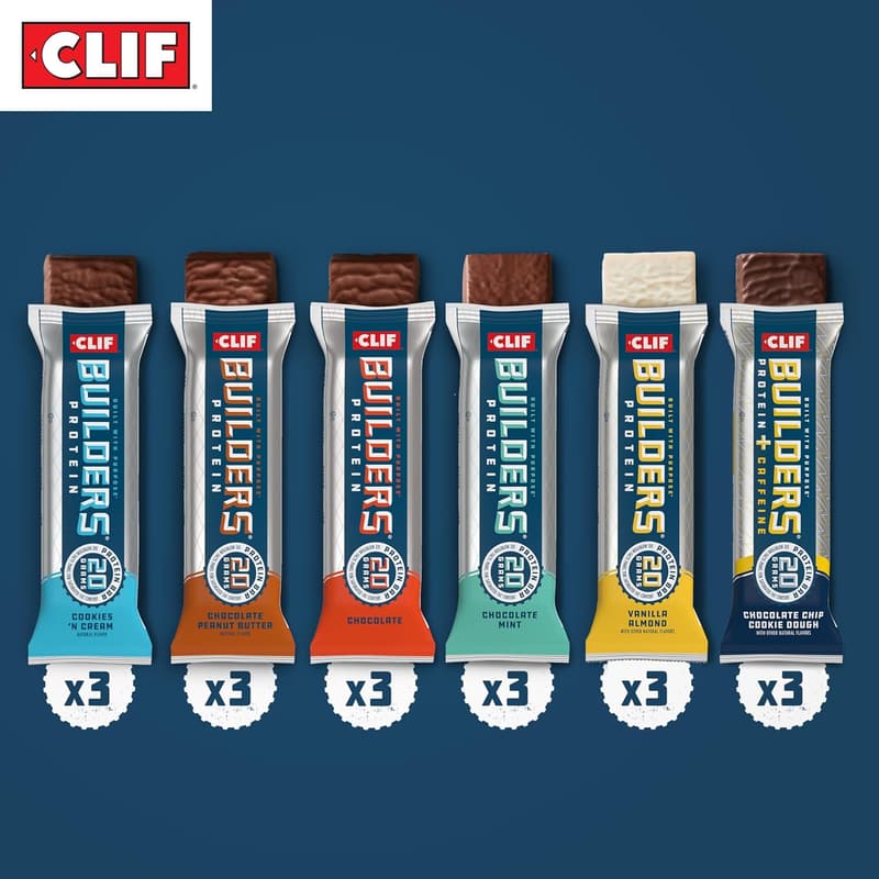 CLIF BUILDERS Protein Bars - Variety Pack (18 Count, 20g Protein)