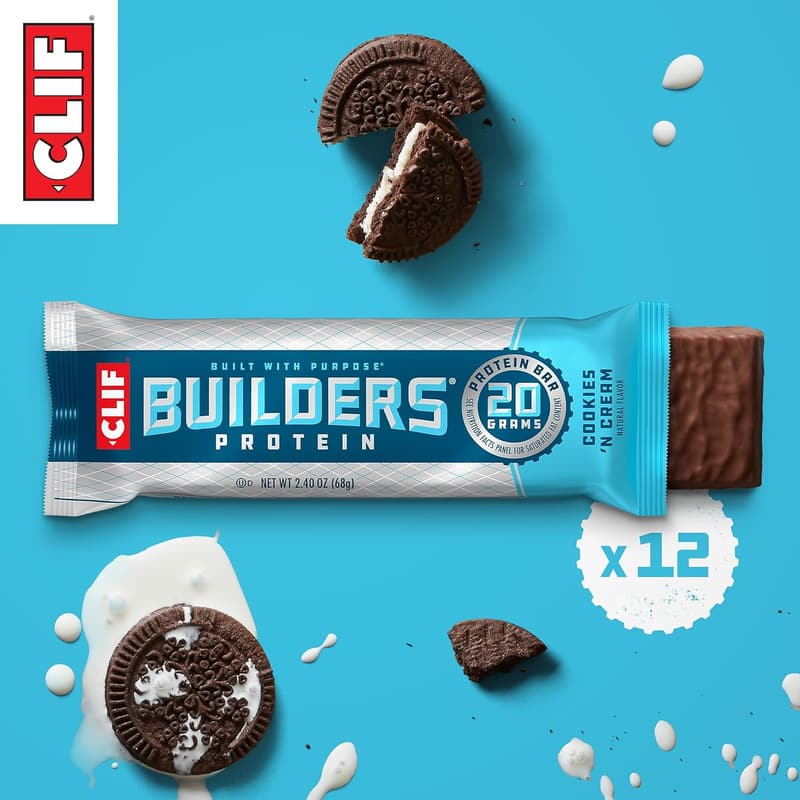 CLIF BUILDERS Cookies 'n Cream Protein Bars - 20g Plant-Based