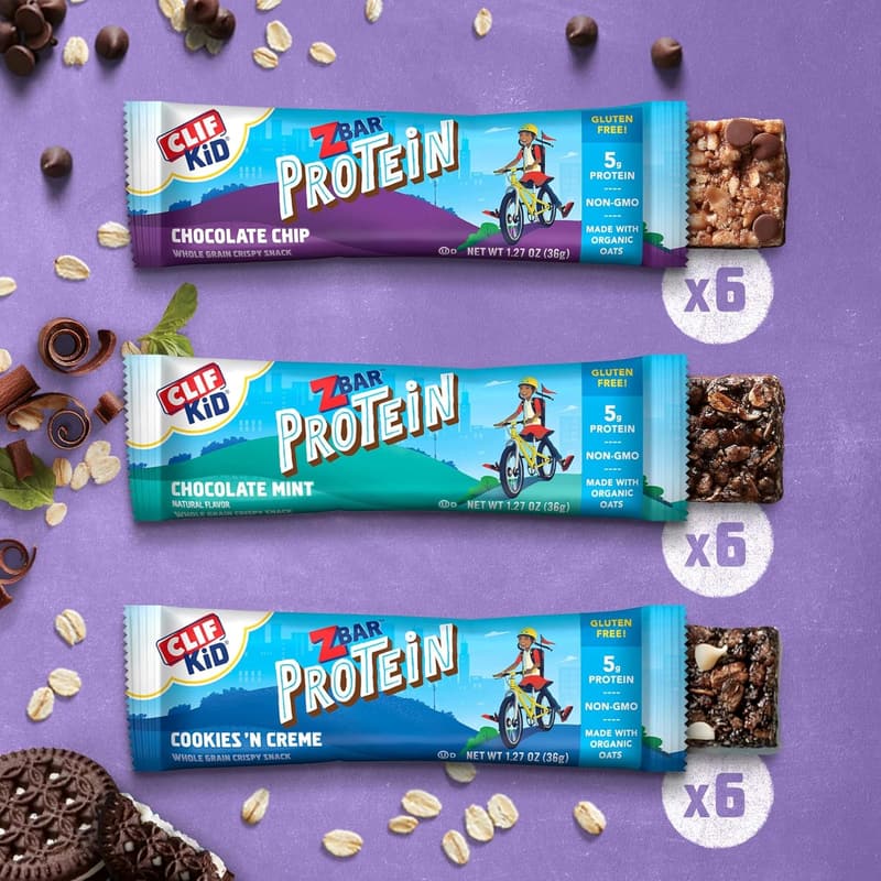 Protein Variety Pack - Chocolate Chip & Mint Snack Bars - Gluten Free, Non-GMO (18 Pack)
