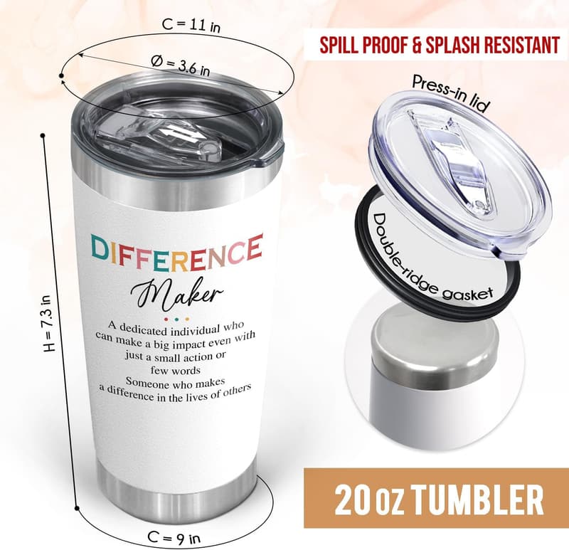 Teacher Appreciation 20 oz Insulated Coffee Tumbler for Women