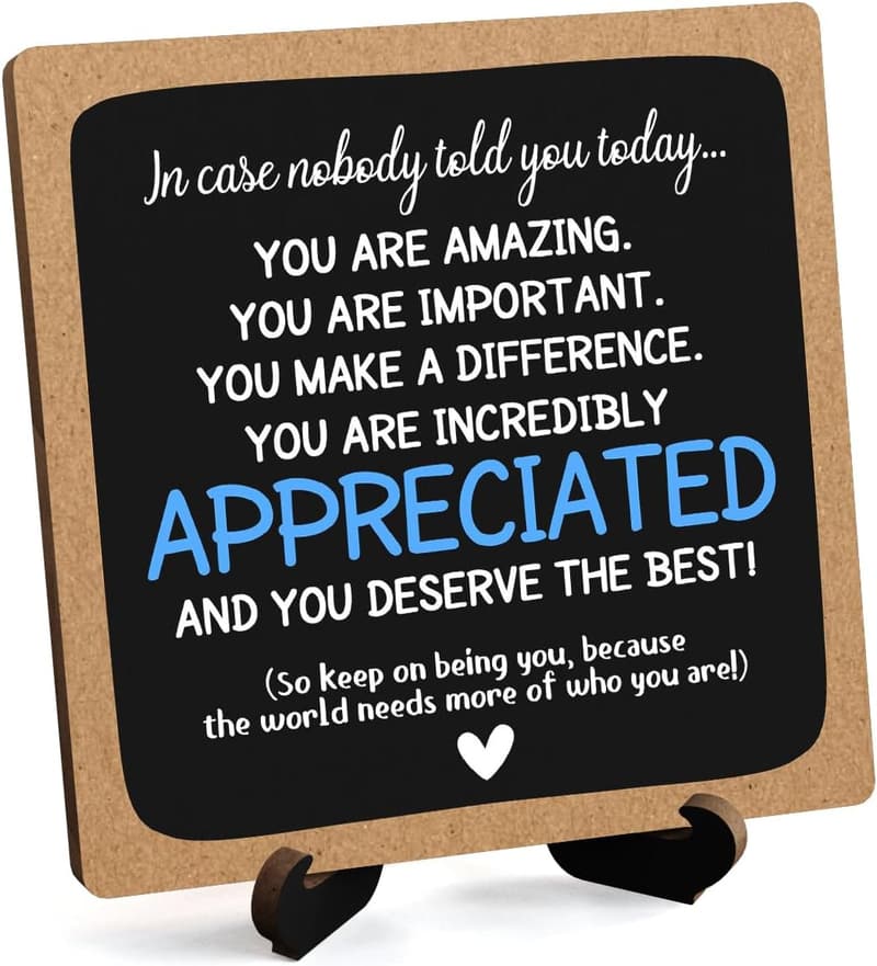 Appreciation Gift Plaque for Women and Men - Inspirational Desk Decor