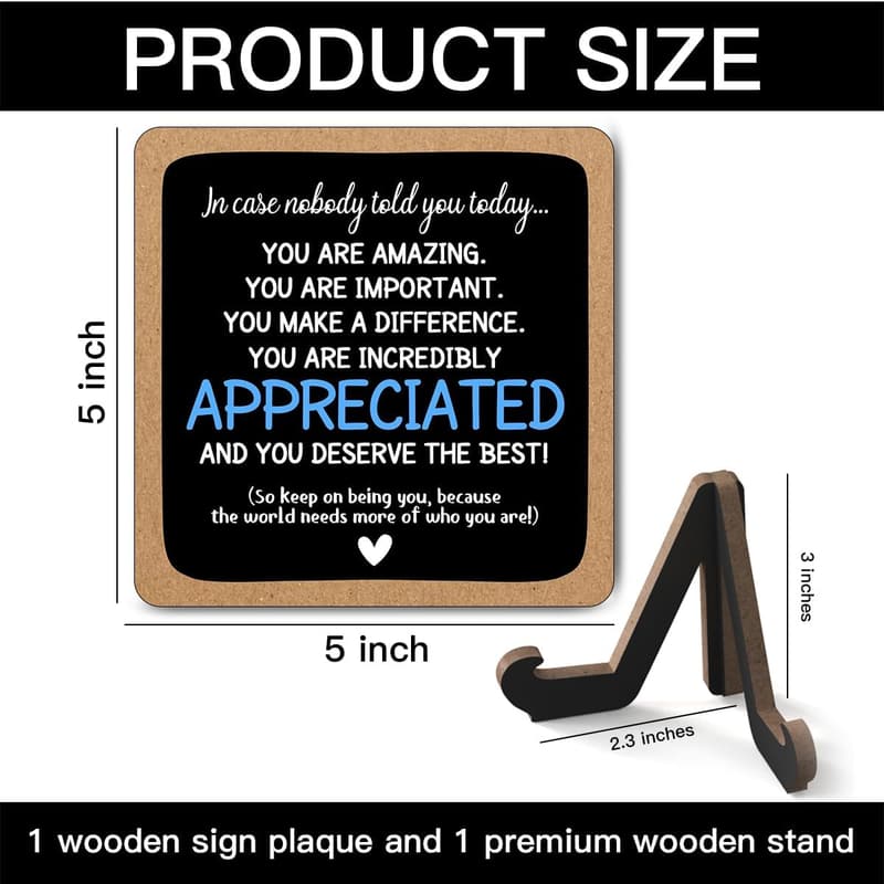 Appreciation Gift Plaque for Women and Men - Inspirational Desk Decor
