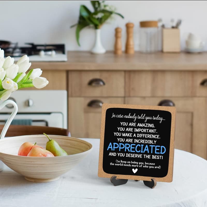 Appreciation Gift Plaque for Women and Men - Inspirational Desk Decor