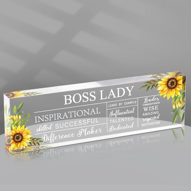 Boss Lady Inspirational Acrylic Office Decor for Women