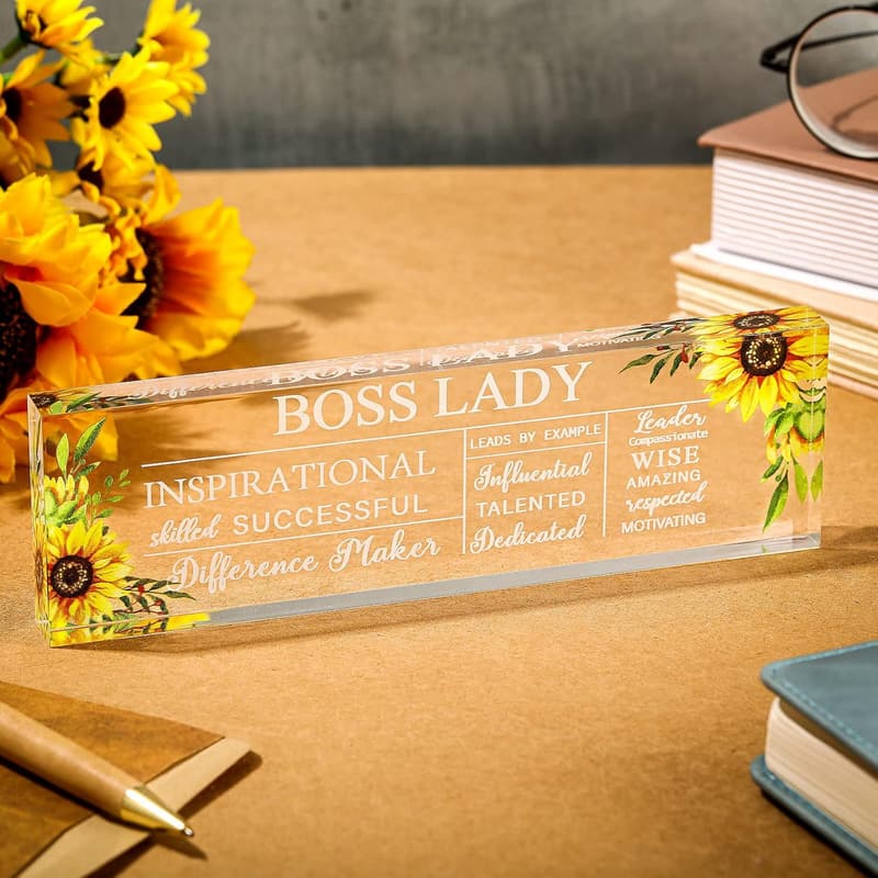 Boss Lady Inspirational Acrylic Office Decor for Women