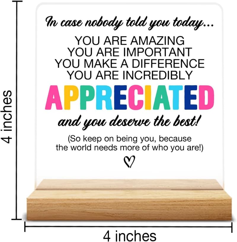 Appreciation Acrylic Desk Sign for Colleagues and Bosses