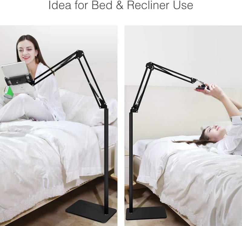 Adjustable Overhead Tablet and Phone Floor Stand Holder