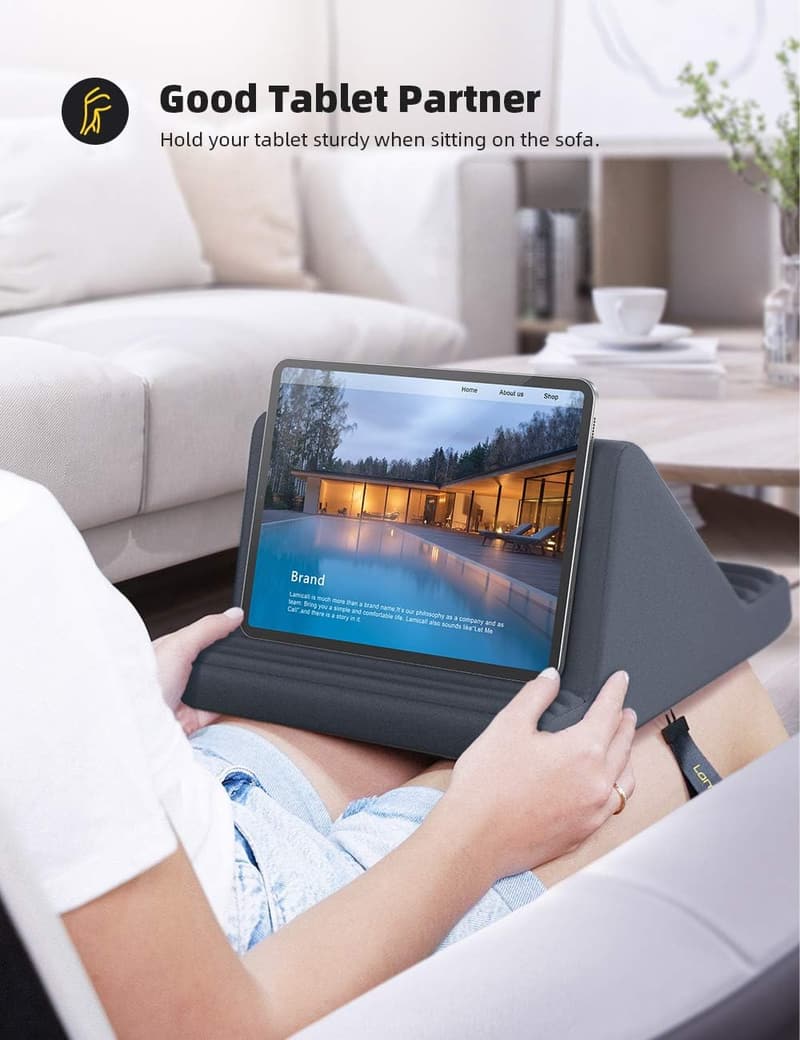 Tablet Pillow Stand Holder - Soft Pad for 4-13