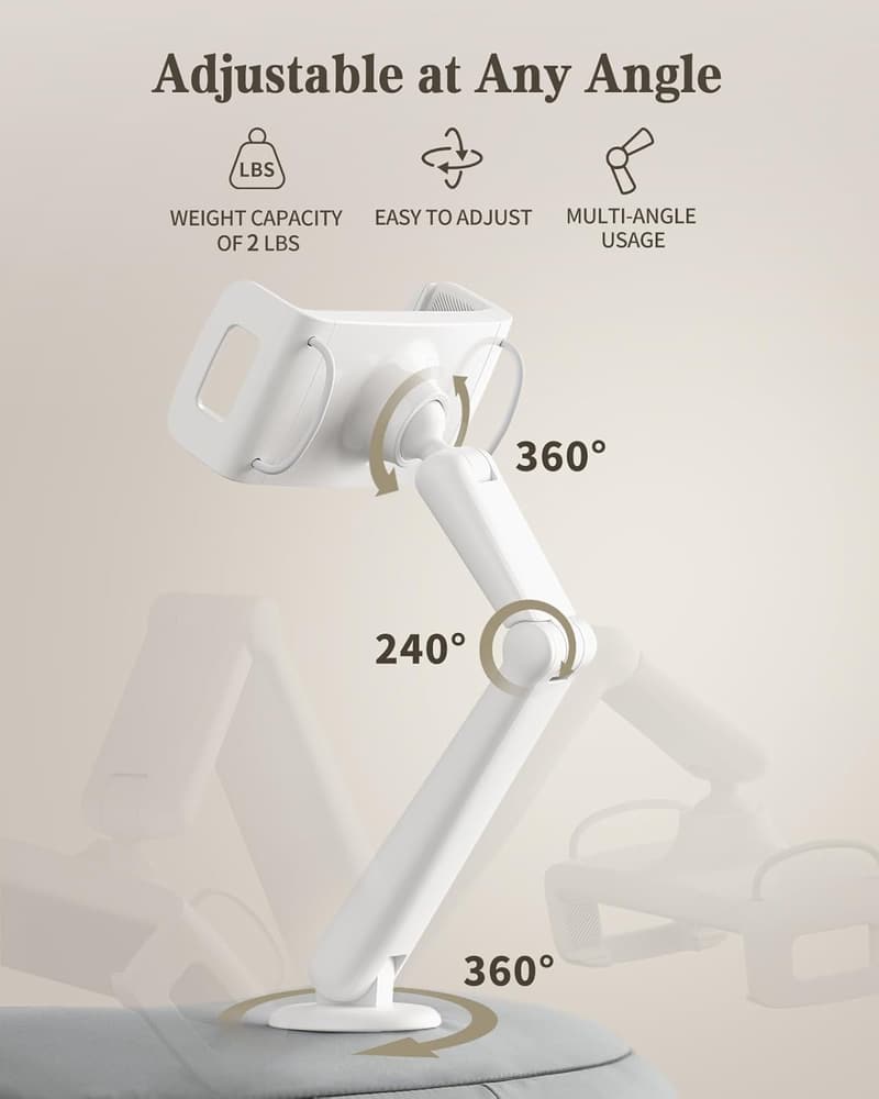 Adjustable Tablet Pillow Stand for 4.7”-15.6” Devices, Gray