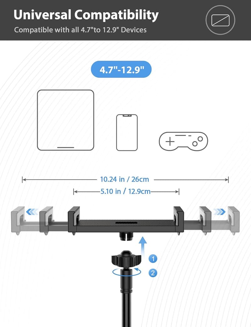 Adjustable Gooseneck Tablet Stand for Bed (4.7