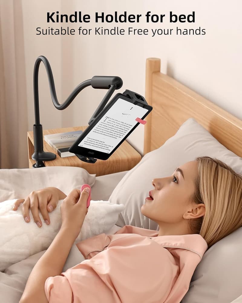 Gooseneck Tablet Holder for Bed - Flexible Stand for iPad/Kindle