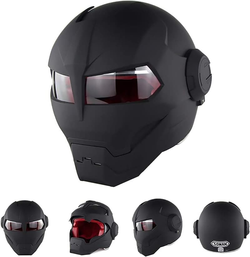 Iron Man Full Face Motorcycle Helmet - Lightweight, D.O.T Certified