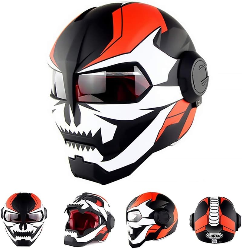 Iron Man Full Face Motorcycle Helmet - Lightweight D.O.T Certified