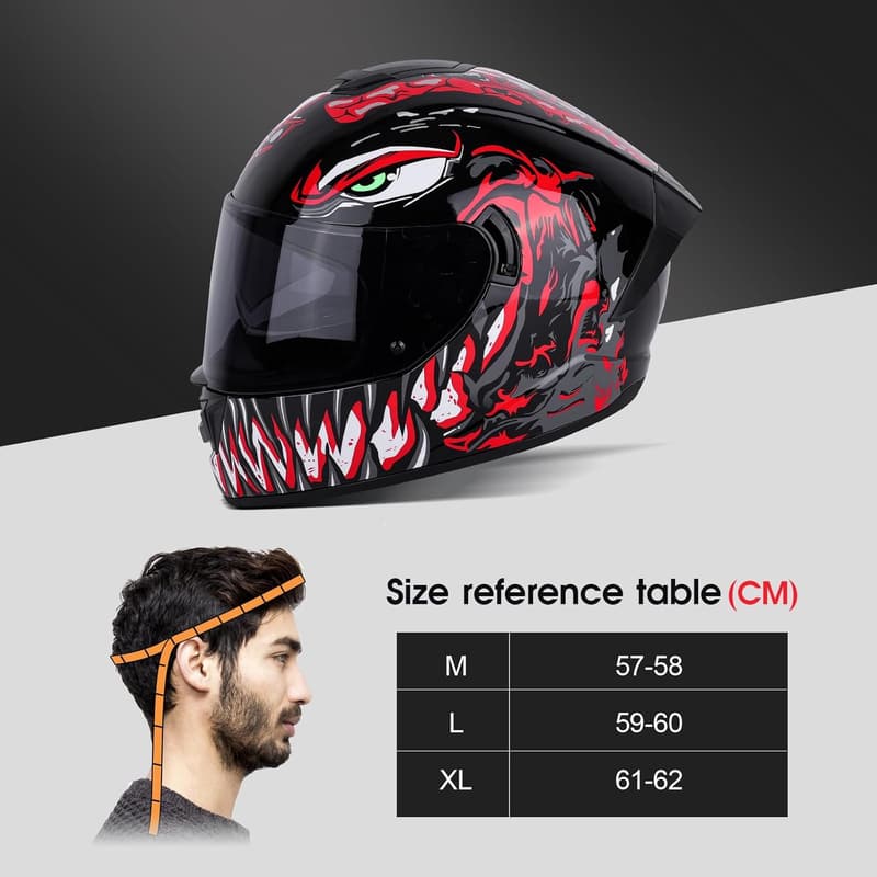 DOT Approved Full Face Motorcycle Helmet for Adults