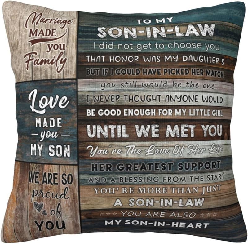 Son-in-Law Throw Pillow Cover – Perfect Gift for Father's Day