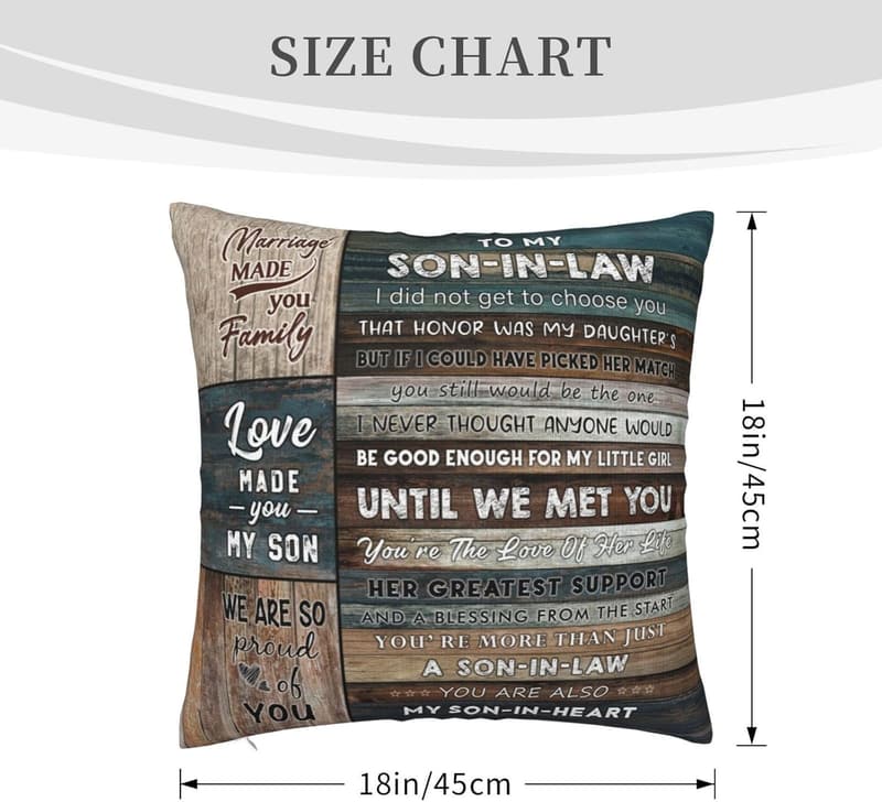 Son-in-Law Throw Pillow Cover – Perfect Gift for Father's Day