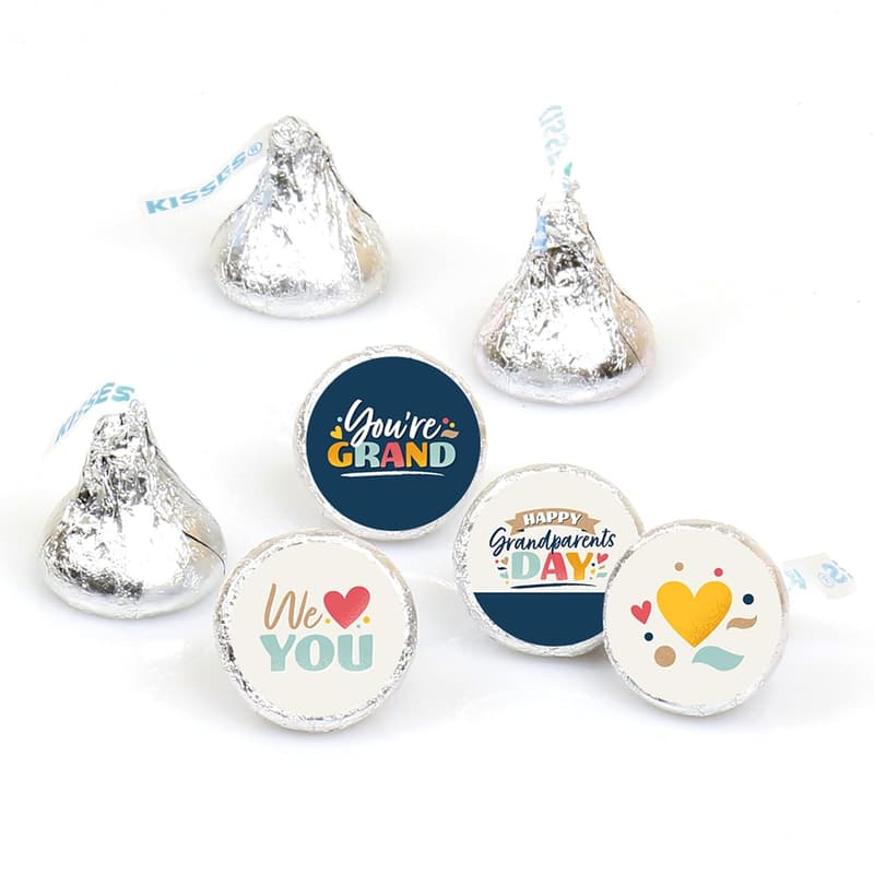 Happy Grandparents Day Candy Stickers - 108 Round Labels