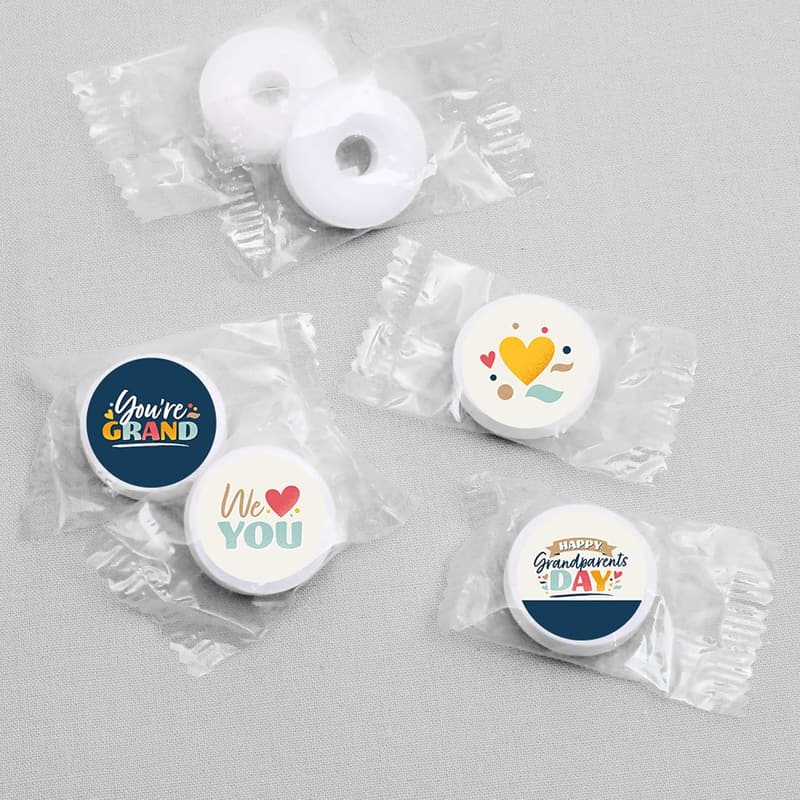 Happy Grandparents Day Candy Stickers - 108 Round Labels