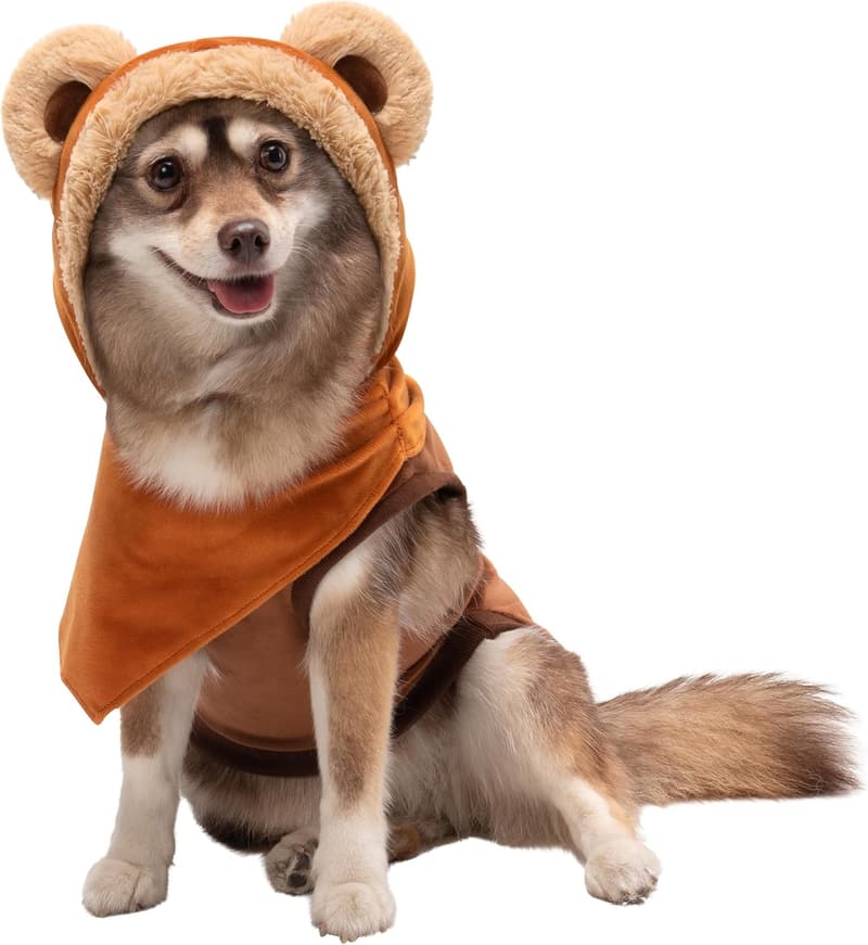 Ewok Costume Hoodie for Pets with Ears and Scarf (Medium)