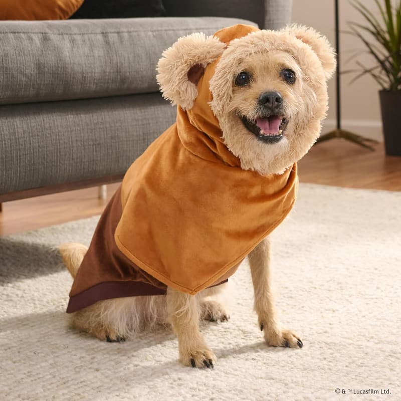 Ewok Costume Hoodie for Pets with Ears and Scarf (Medium)