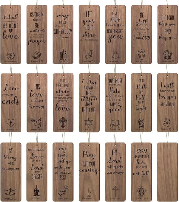 Vintage Wooden Religious Bookmarks - Inspirational Gifts for All