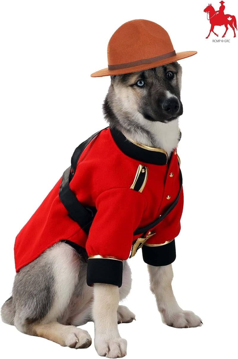 Dog Mountie Costume in Red - Medium Size Fun Outfit