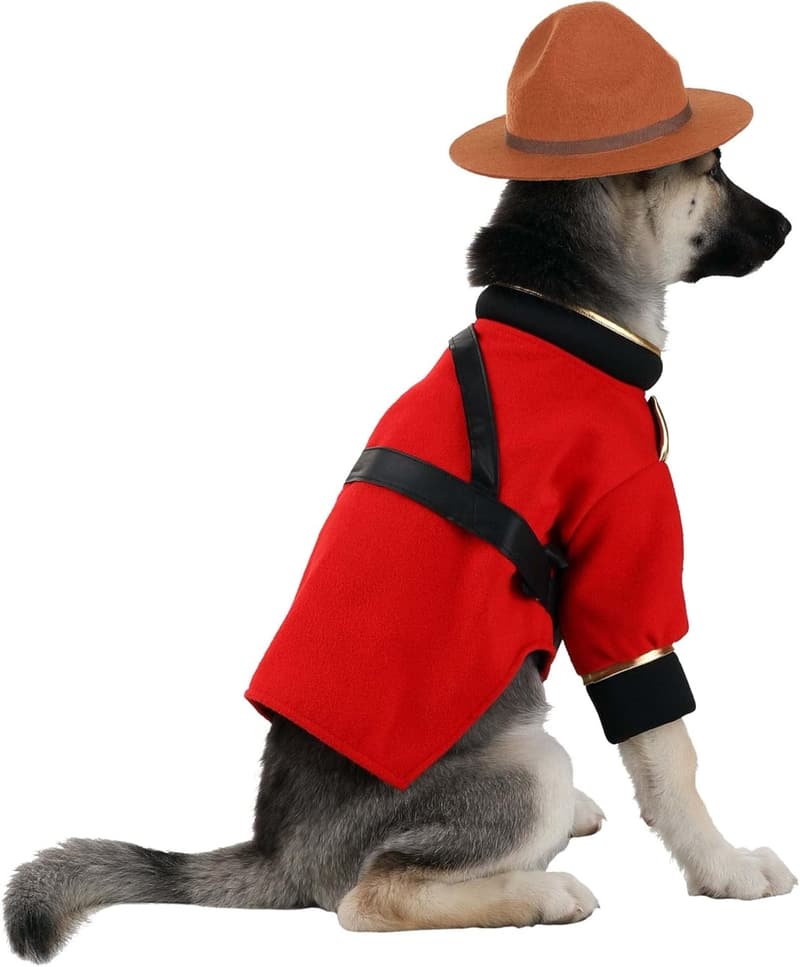 Dog Mountie Costume in Red - Medium Size Fun Outfit