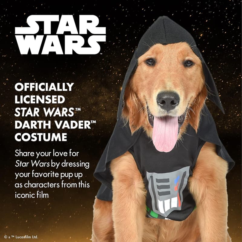 Darth Vader Halloween Costume for Large Dogs - Officially Licensed
