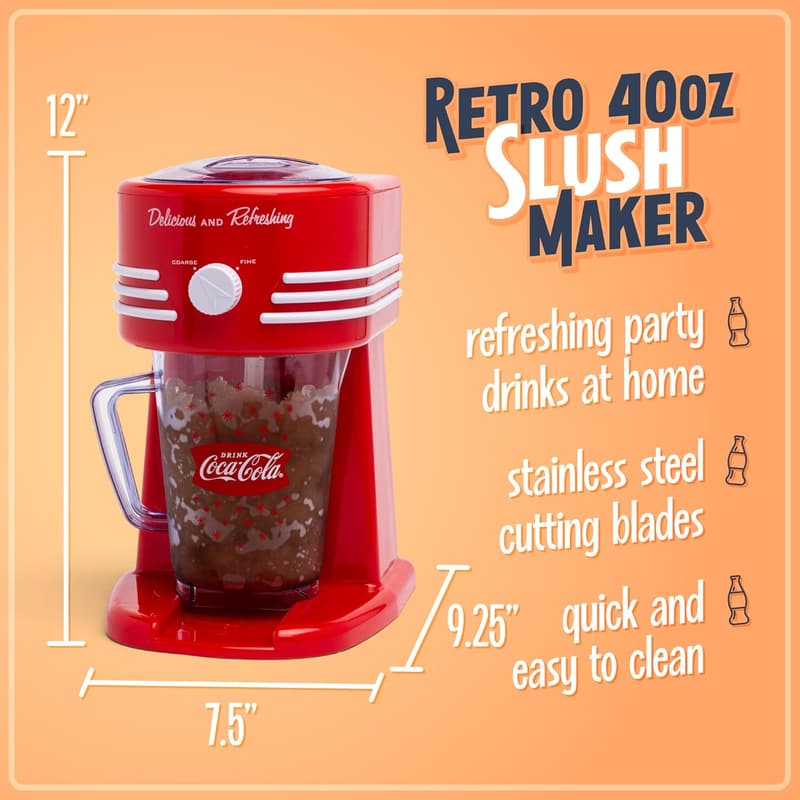 Coca-Cola 40-Ounce Frozen Drink Maker - Easy Clean, Red