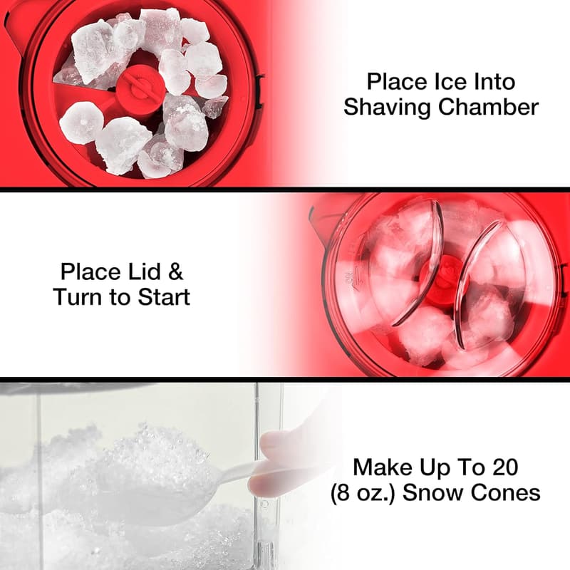 Coca-Cola Snow Cone Machine - Retro Shaved Ice Maker with Cups