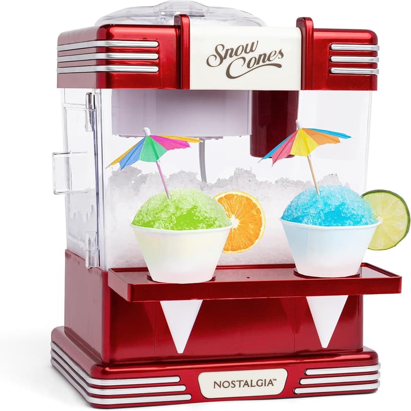 Retro Snow Cone Machine - Makes 20 Icy Treats, Includes Cups & Scoop