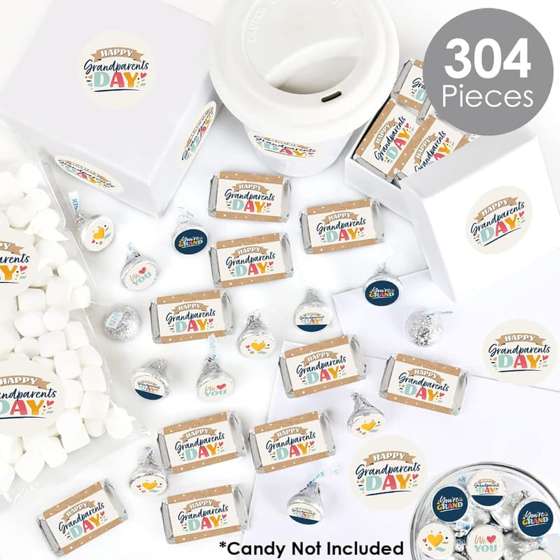 Happy Grandparents Day Candy Sticker Kit - 304 Pieces