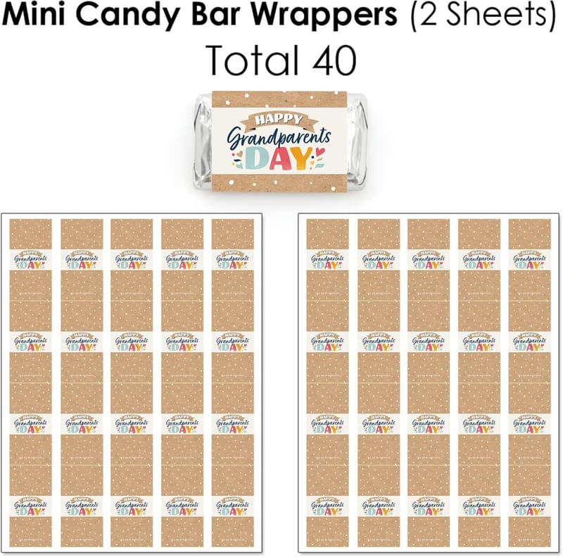 Happy Grandparents Day Candy Sticker Kit - 304 Pieces