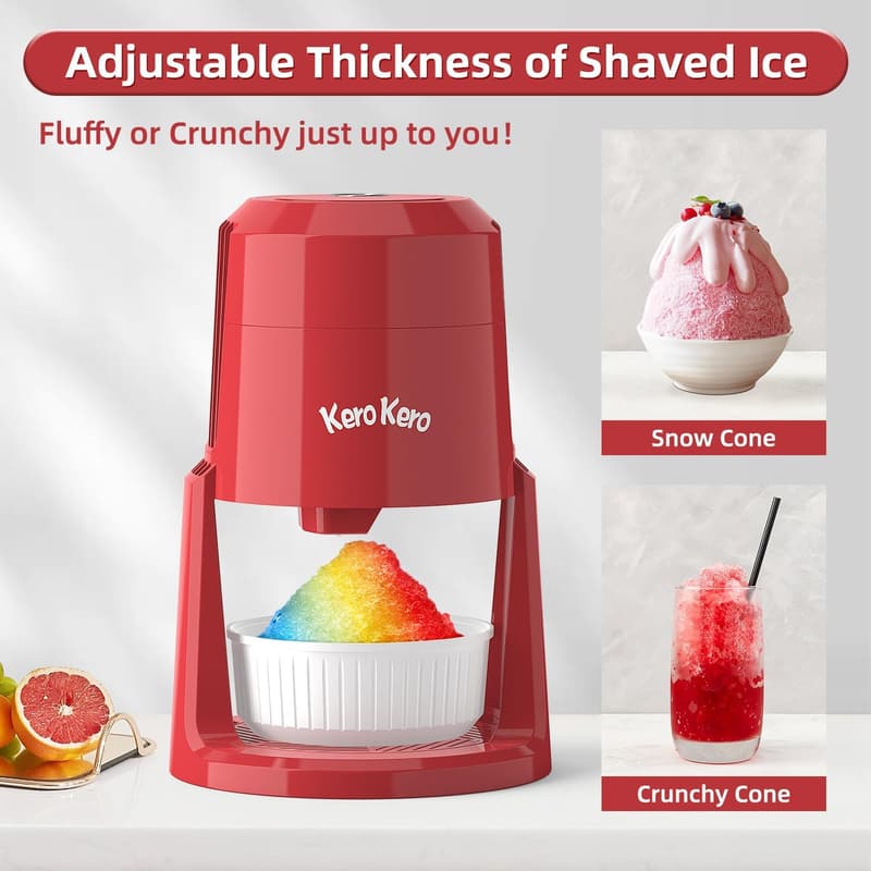 Portable Snow Cone Machine with Adjustable Blades and Molds