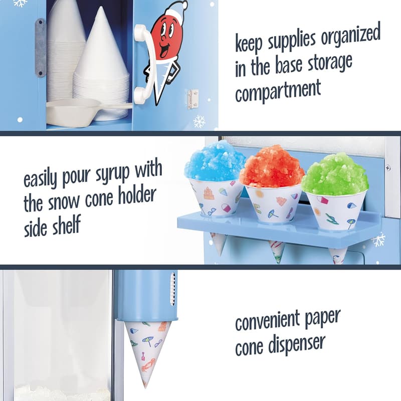 Retro Snow Cone Machine with Accessories - Blue, 54