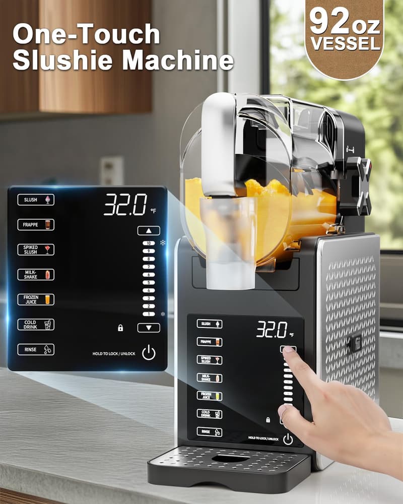 Home Slushy Machine - 92 oz, Auto-Clean, 6 Programs, LED Display
