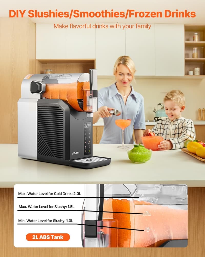Home Slushie Machine with 6 Programs & Self-Cleaning, 68oz