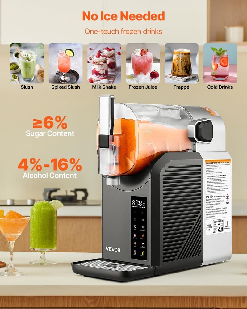 Home Slushie Machine with 6 Programs & Self-Cleaning, 68oz