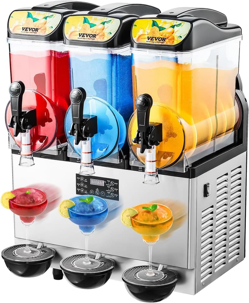 Triple Tank Commercial Slushy Machine for Parties and Cafes